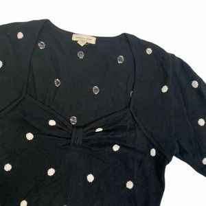 Silence + Noise Urban Outfitters Polka Dot Top Bow